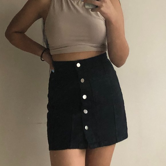 Zara Black Denim Skirt - Picture 2 of 2